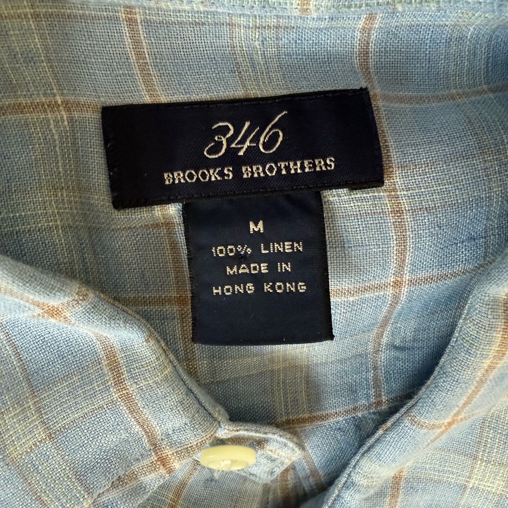 Brooks Brothers linen dress shirt, men's size medium - Picture 7 of 7